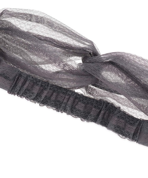 ROPE' PICNIC（ロペピクニック）の「オーガンジーレースヘアターバン（ヘアバンド・レディース・チャコールグレー/ベージュ系その他・FREE）」の6枚目の写真