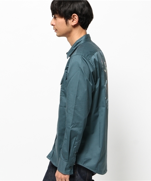 Dickies（ディッキーズ）の「TCツイルアメリカンプリントワークシャツ（シャツ/ブラウス・メンズ・イエロー/グリーン系その他/ブラック/ネイビー・LARGE/MEDIUM/X-LARGE）」の6枚目の写真