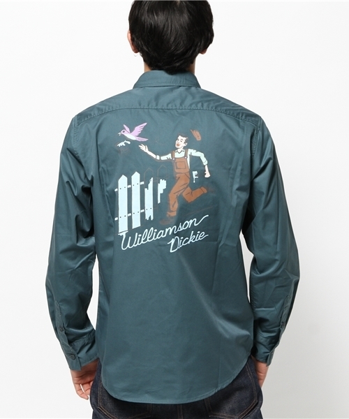 Dickies（ディッキーズ）の「TCツイルアメリカンプリントワークシャツ（シャツ/ブラウス・メンズ・イエロー/グリーン系その他/ブラック/ネイビー・LARGE/MEDIUM/X-LARGE）」の7枚目の写真