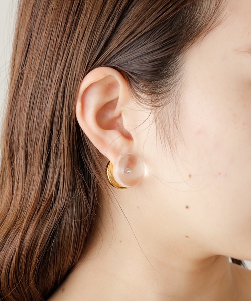 Chico(チコ)の「2wayクリアボタンピアス(ピアス(両耳用)・レディース・シルバー/ゴールド・FREE)」の2枚目の写真