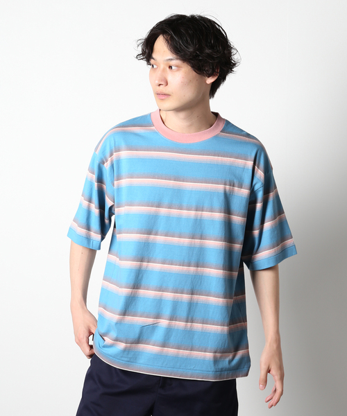 セール】オンブレボーダーリンガーTシャツ（Tシャツ/カットソー