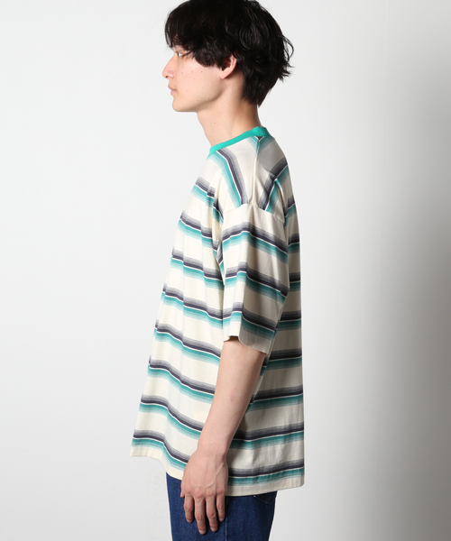 セール】オンブレボーダーリンガーTシャツ（Tシャツ/カットソー