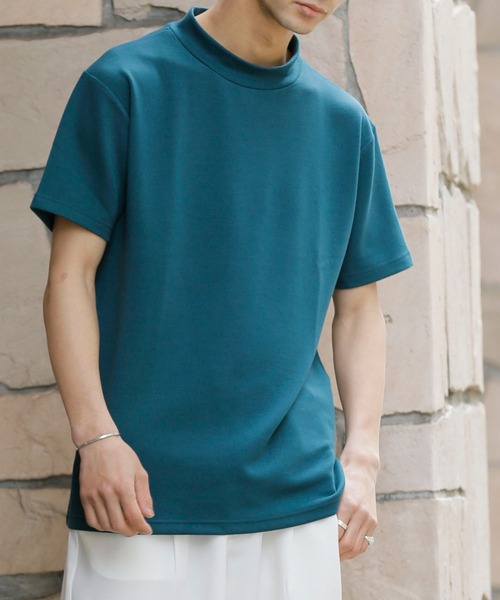 Beno(ビーノ)の「COOLダンボール モックネック TEE(Tシャツ/カットソー・メンズ・ホワイト/チャコールグレー/ライトグレー/ブラック/パープル/マスタード/ブルーグリーン/ライトベージュ・M/L)」の7枚目の写真