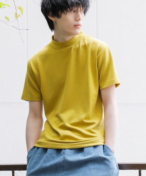 Beno(ビーノ)の「COOLダンボール モックネック TEE(Tシャツ/カットソー・メンズ・ホワイト/チャコールグレー/ライトグレー/ブラック/パープル/マスタード/ブルーグリーン/ライトベージュ・M/L)」の10枚目の写真