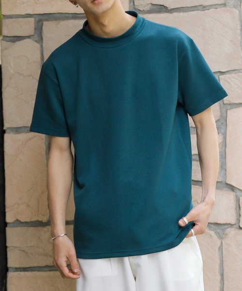 Beno(ビーノ)の「COOLダンボール モックネック TEE(Tシャツ/カットソー・メンズ・ホワイト/チャコールグレー/ライトグレー/ブラック/パープル/マスタード/ブルーグリーン/ライトベージュ・M/L)」の11枚目の写真