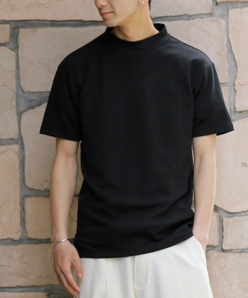Beno(ビーノ)の「COOLダンボール モックネック TEE(Tシャツ/カットソー・メンズ・ホワイト/チャコールグレー/ライトグレー/ブラック/パープル/マスタード/ブルーグリーン/ライトベージュ・M/L)」の12枚目の写真