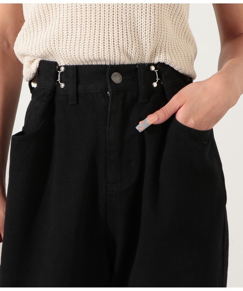 LATINA（ラティーナ）の「ウエスト調整カツラギデニムタッチパンツ（デニムパンツ・レディース・ブラック/アイボリー/ダークグレー・S/M/L）」の9枚目の写真