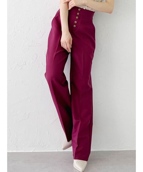 RESEXXY（リゼクシー）の「フロントボタンストレートパンツ（その他パンツ・レディース・ブラック/マスタード/パープル/その他1・FREE）」の3枚目の写真