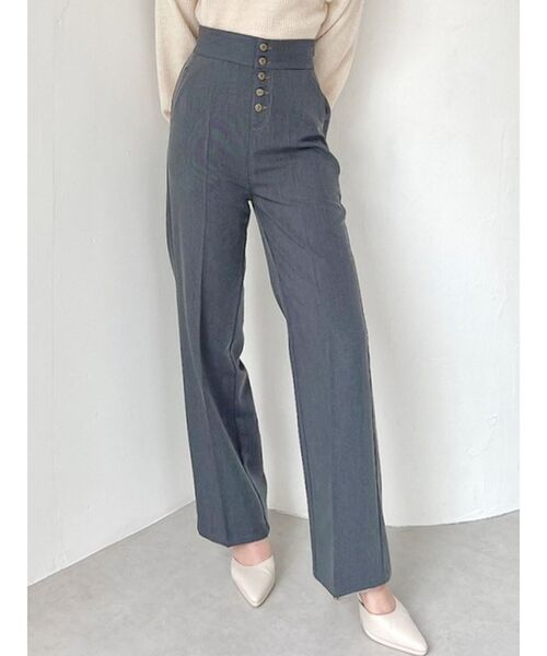 RESEXXY（リゼクシー）の「フロントボタンストレートパンツ（その他パンツ・レディース・ブラック/マスタード/パープル/その他1・FREE）」の2枚目の写真