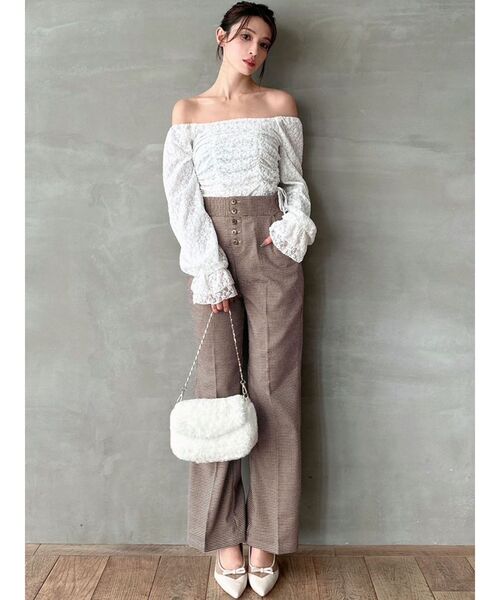 RESEXXY（リゼクシー）の「フロントボタンストレートパンツ（その他パンツ・レディース・ブラック/マスタード/パープル/その他1・FREE）」の6枚目の写真