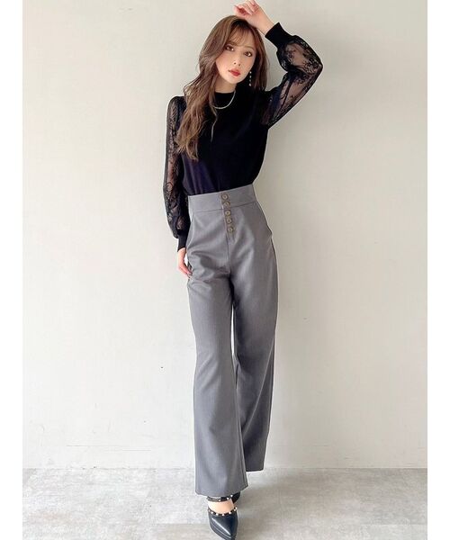 RESEXXY（リゼクシー）の「フロントボタンストレートパンツ（その他パンツ・レディース・ブラック/マスタード/パープル/その他1・FREE）」の12枚目の写真