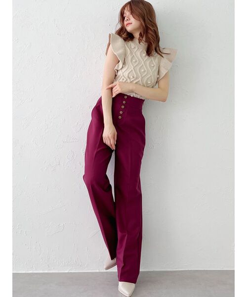 RESEXXY（リゼクシー）の「フロントボタンストレートパンツ（その他パンツ・レディース・ブラック/マスタード/パープル/その他1・FREE）」の14枚目の写真