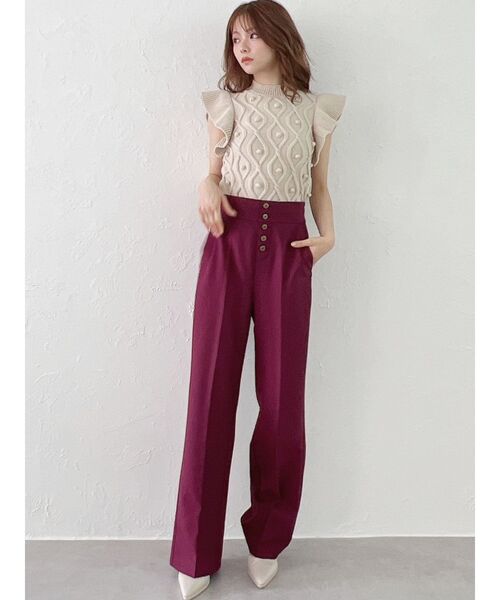 RESEXXY（リゼクシー）の「フロントボタンストレートパンツ（その他パンツ・レディース・ブラック/マスタード/パープル/その他1・FREE）」の16枚目の写真