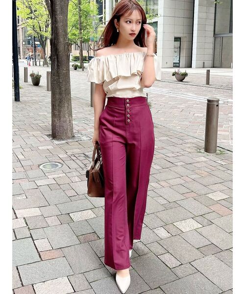 RESEXXY（リゼクシー）の「フロントボタンストレートパンツ（その他パンツ・レディース・ブラック/マスタード/パープル/その他1・FREE）」の19枚目の写真