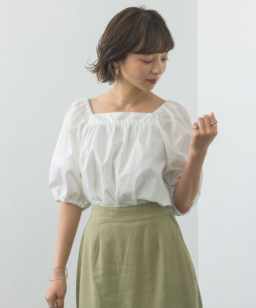 RETRO GIRL(レトロガール)の「2WAYスクエアBL(シャツ/ブラウス・レディース・ブラック/オフホワイト/グリーン系その他/ブルー系その他・FREE)」の12枚目の写真