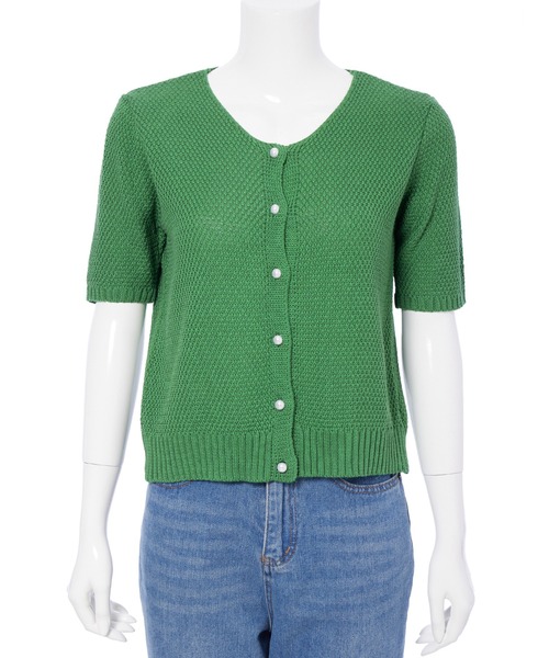 fifth（フィフス）の「パールボタンサマーニットカーディガン（カーディガン/ボレロ・レディース・ブラック/グリーン/アイボリー・M）」の17枚目の写真