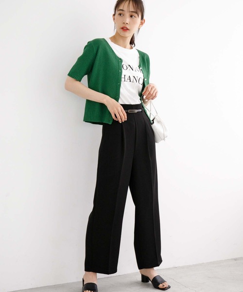 fifth（フィフス）の「パールボタンサマーニットカーディガン（カーディガン/ボレロ・レディース・ブラック/グリーン/アイボリー・M）」の12枚目の写真