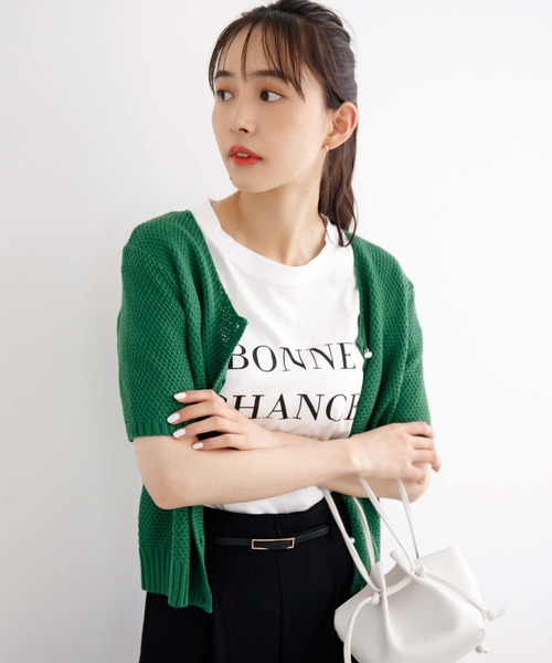 fifth（フィフス）の「パールボタンサマーニットカーディガン（カーディガン/ボレロ・レディース・ブラック/グリーン/アイボリー・M）」の11枚目の写真
