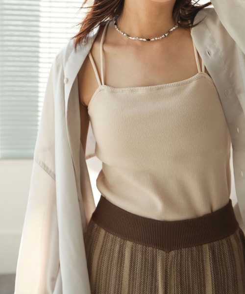 Chillfar（チルファー）の「カップインキャミソール（キャミソール・レディース・ホワイト/ブラック/ベージュ/ブラウン/オレンジ/グリーン・FREE）」の4枚目の写真