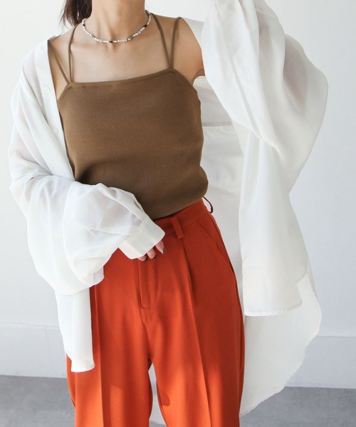 Chillfar（チルファー）の「カップインキャミソール（キャミソール・レディース・ホワイト/ブラック/ベージュ/ブラウン/オレンジ/グリーン・FREE）」の19枚目の写真