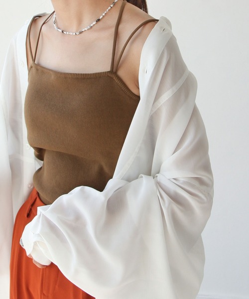 Chillfar（チルファー）の「カップインキャミソール（キャミソール・レディース・ホワイト/ブラック/ベージュ/ブラウン/オレンジ/グリーン・FREE）」の20枚目の写真