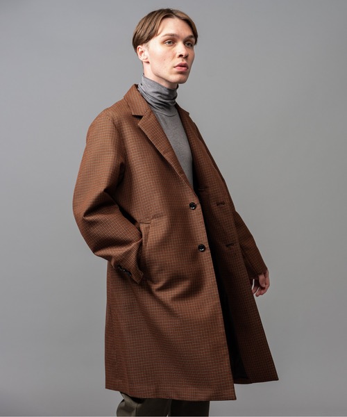 MR.OLIVE(ミスターオリーブ)の「ヴァレンシア チェック / チェスターコート(チェスターコート・メンズ・ホワイト系その他/オレンジ・SMALL/MEDIUM/LARGE)」の2枚目の写真