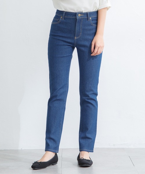 Honeys(ハニーズ)の「デニムスキニー(股下70cm)(デニムパンツ・レディース・ブラック/ライトインディゴブルー/ワンウォッシュ・LL/SS/S/M/L)」の1枚目の写真