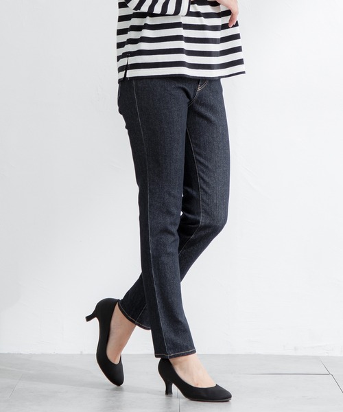 Honeys(ハニーズ)の「デニムスキニー(股下70cm)(デニムパンツ・レディース・ブラック/ライトインディゴブルー/ワンウォッシュ・LL/SS/S/M/L)」の3枚目の写真