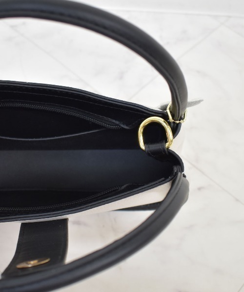 Reurie'（レウリィ）の「2wayバイカラーバッグ（ショルダーバッグ・レディース・ブラック×ホワイト/ブラウン系その他・FREE）」の21枚目の写真