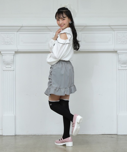 PINKHUNT（ピンクハント）の「PINKHUNT くしゅくしゅギャザースカート 7210K（スカート・キッズ・ブラウン/ブラック・130cm/150cm/140cm/160cm/120cm）」の4枚目の写真