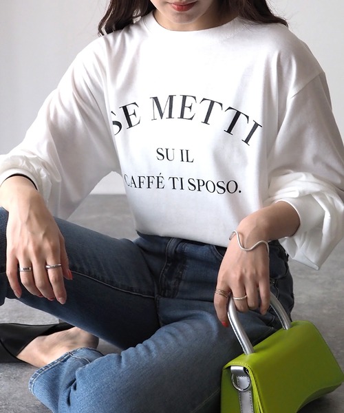 Riberry(リベリー)の「SE METTI シンプルロゴロンT(Tシャツ/カットソー・レディース・オフホワイト/スミクロ・FREE)」の3枚目の写真