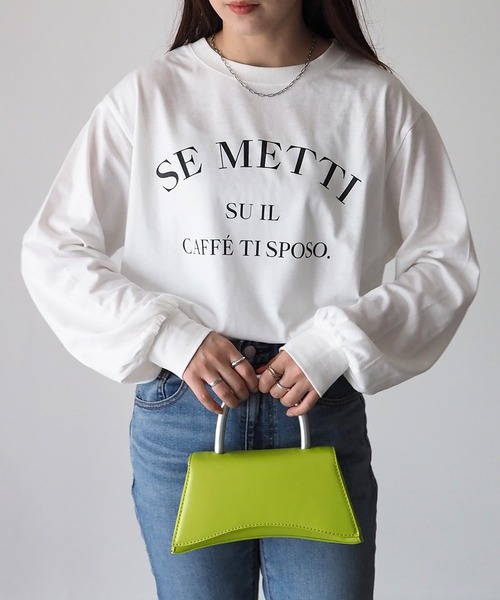 Riberry(リベリー)の「SE METTI シンプルロゴロンT(Tシャツ/カットソー・レディース・オフホワイト/スミクロ・FREE)」の4枚目の写真