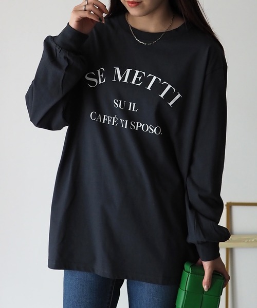 Riberry(リベリー)の「SE METTI シンプルロゴロンT(Tシャツ/カットソー・レディース・オフホワイト/スミクロ・FREE)」の11枚目の写真