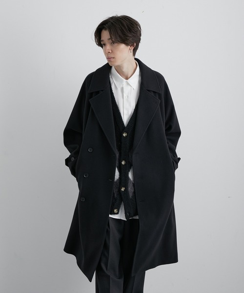 JUNRED（ジュンレッド）の「ウーリーニットラグランオーバートレンチコート（トレンチコート・メンズ・ライトグレー/ブラック/グリーン・S/M/L）」の14枚目の写真