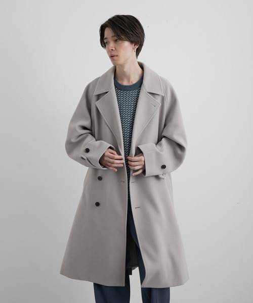 JUNRED（ジュンレッド）の「ウーリーニットラグランオーバートレンチコート（トレンチコート・メンズ・ライトグレー/ブラック/グリーン・S/M/L）」の11枚目の写真