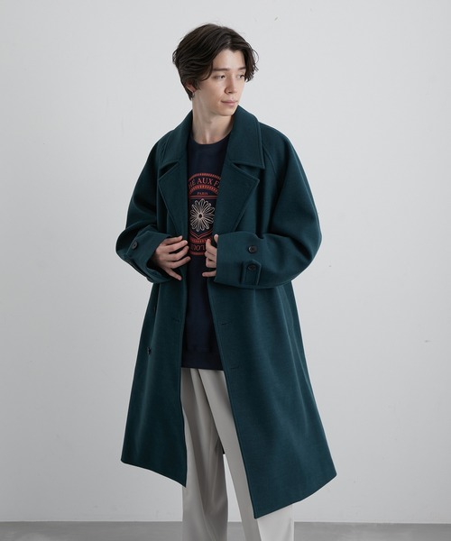 JUNRED（ジュンレッド）の「ウーリーニットラグランオーバートレンチコート（トレンチコート・メンズ・ライトグレー/ブラック/グリーン・S/M/L）」の21枚目の写真