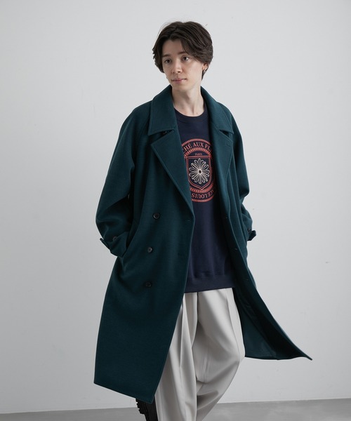 JUNRED（ジュンレッド）の「ウーリーニットラグランオーバートレンチコート（トレンチコート・メンズ・ライトグレー/ブラック/グリーン・S/M/L）」の18枚目の写真