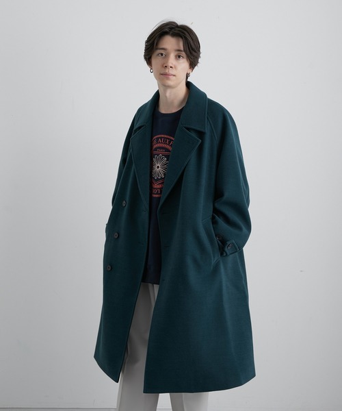 JUNRED（ジュンレッド）の「ウーリーニットラグランオーバートレンチコート（トレンチコート・メンズ・ライトグレー/ブラック/グリーン・S/M/L）」の15枚目の写真