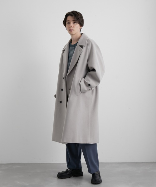 JUNRED（ジュンレッド）の「ウーリーニットラグランオーバートレンチコート（トレンチコート・メンズ・ライトグレー/ブラック/グリーン・S/M/L）」の9枚目の写真