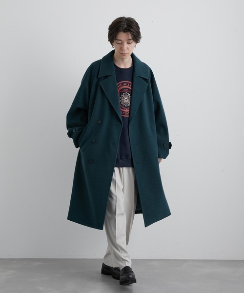 JUNRED（ジュンレッド）の「ウーリーニットラグランオーバートレンチコート（トレンチコート・メンズ・ライトグレー/ブラック/グリーン・S/M/L）」の19枚目の写真