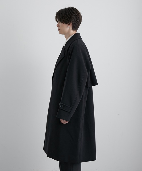 JUNRED（ジュンレッド）の「ウーリーニットラグランオーバートレンチコート（トレンチコート・メンズ・ライトグレー/ブラック/グリーン・S/M/L）」の6枚目の写真