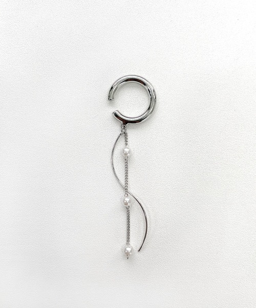 CEMONEMO(セモネモ)の「パール ドロップチェーン ロング イヤーカフ(イヤーカフ・レディース・シルバー/ゴールド・FREE)」の3枚目の写真