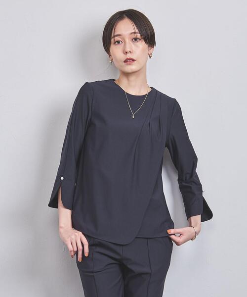 FLICKA（フリッカ）の「【別注】＜FLICKA＞JSY ASM SLIT ブラウス（シャツ/ブラウス・レディース・ベージュ/ネイビー・FREE）」の6枚目の写真