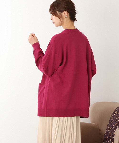 DRESKIP（ドレスキップ）の「◆【すっきり見え】ゆったりVネックカーディガン（カーディガン/ボレロ・レディース・ブラック/グリーン/ベージュ/パープル系・04/02/03）」の20枚目の写真