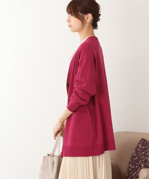 DRESKIP（ドレスキップ）の「◆【すっきり見え】ゆったりVネックカーディガン（カーディガン/ボレロ・レディース・ブラック/グリーン/ベージュ/パープル系・04/02/03）」の19枚目の写真