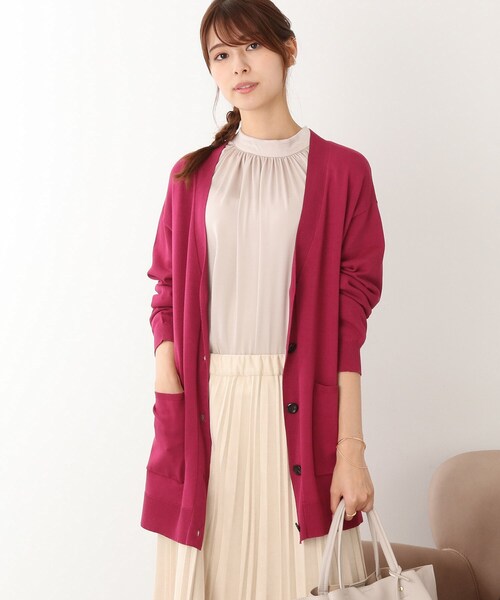 DRESKIP（ドレスキップ）の「◆【すっきり見え】ゆったりVネックカーディガン（カーディガン/ボレロ・レディース・ブラック/グリーン/ベージュ/パープル系・04/02/03）」の18枚目の写真