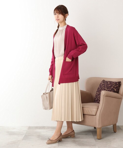 DRESKIP（ドレスキップ）の「◆【すっきり見え】ゆったりVネックカーディガン（カーディガン/ボレロ・レディース・ブラック/グリーン/ベージュ/パープル系・04/02/03）」の16枚目の写真