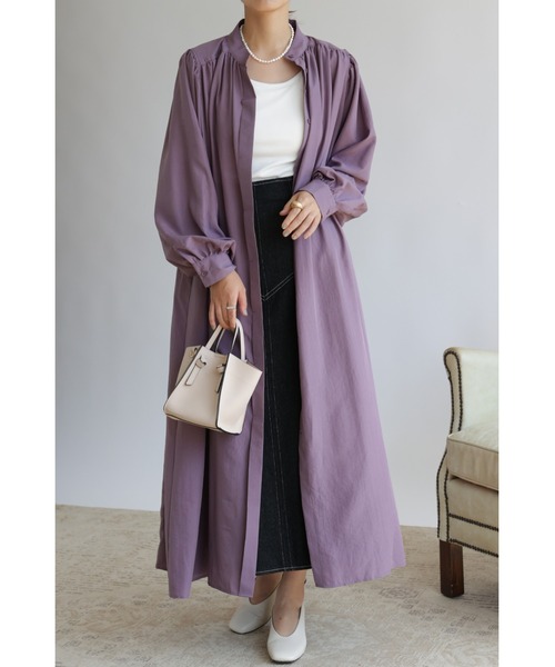 &. NOSTALGIA（アンドドットノスタルジア）の「【ZOZO限定】ボヤージュシャツワンピース（ワンピース・レディース・ブラック/グリーン/ホワイト/グレイッシュベージュ/パープル・FREE）」の5枚目の写真