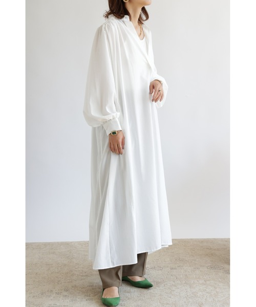 &. NOSTALGIA（アンドドットノスタルジア）の「【ZOZO限定】ボヤージュシャツワンピース（ワンピース・レディース・ブラック/グリーン/ホワイト/グレイッシュベージュ/パープル・FREE）」の10枚目の写真