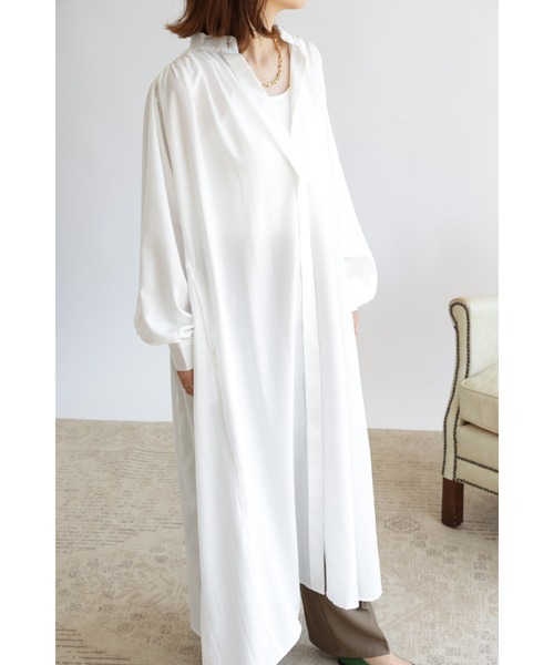 &. NOSTALGIA（アンドドットノスタルジア）の「【ZOZO限定】ボヤージュシャツワンピース（ワンピース・レディース・ブラック/グリーン/ホワイト/グレイッシュベージュ/パープル・FREE）」の13枚目の写真